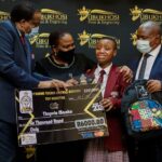 Image showing one of the students being awarded