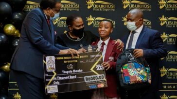 Image showing one of the students being awarded